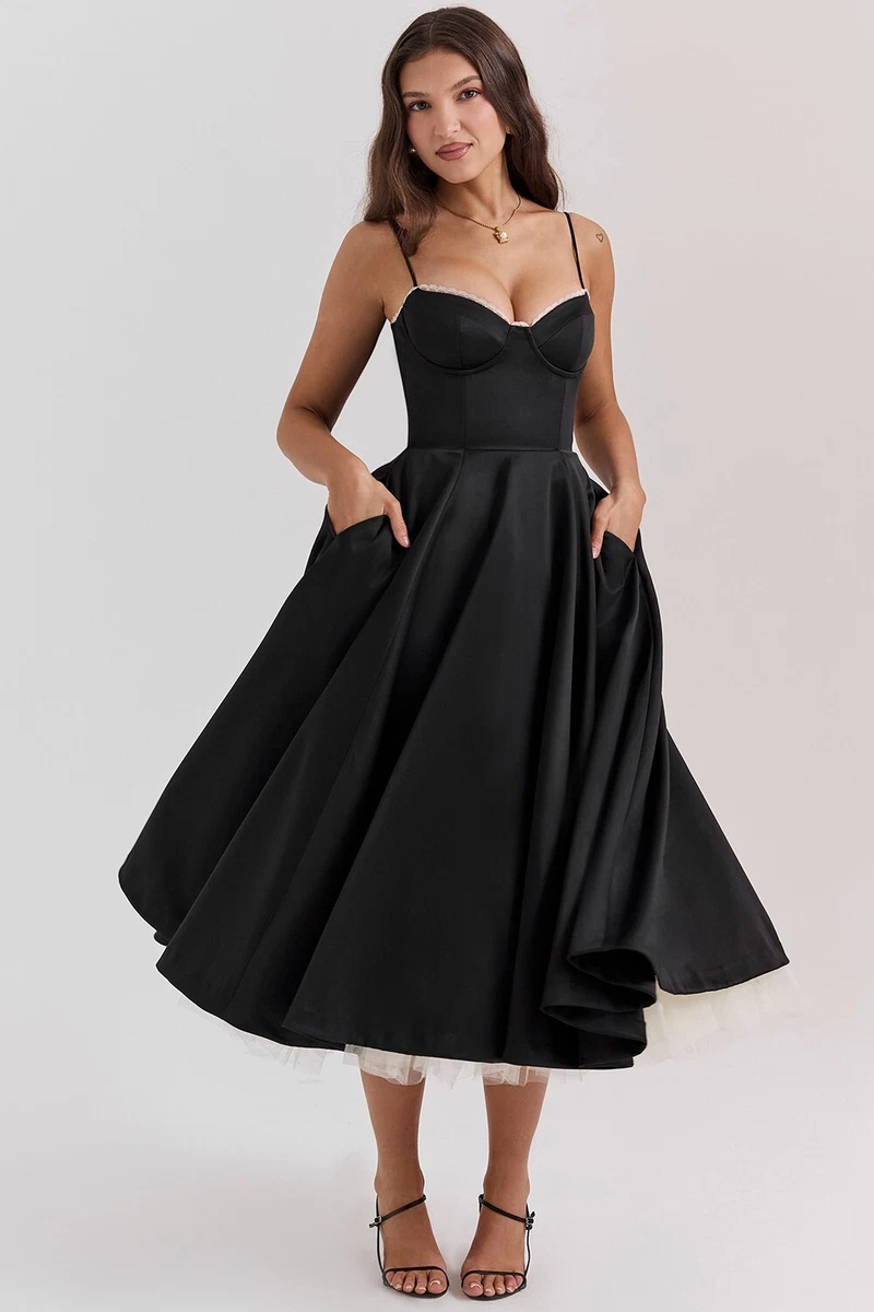pleated black mini dress House of CB Maxi Dress – RAG REVOLUTION