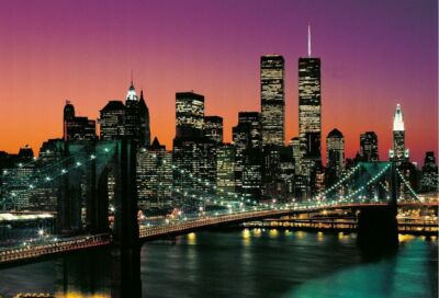 Wall Mural Photo New York Skyline Manhattan Lights World Trade Center Twin Tower