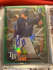 JOSHUA LOWE AUTOGRAPHED SIGNED 2016 BOWMAN CHROME GREEN REFRACTOR CARD RAYS COA