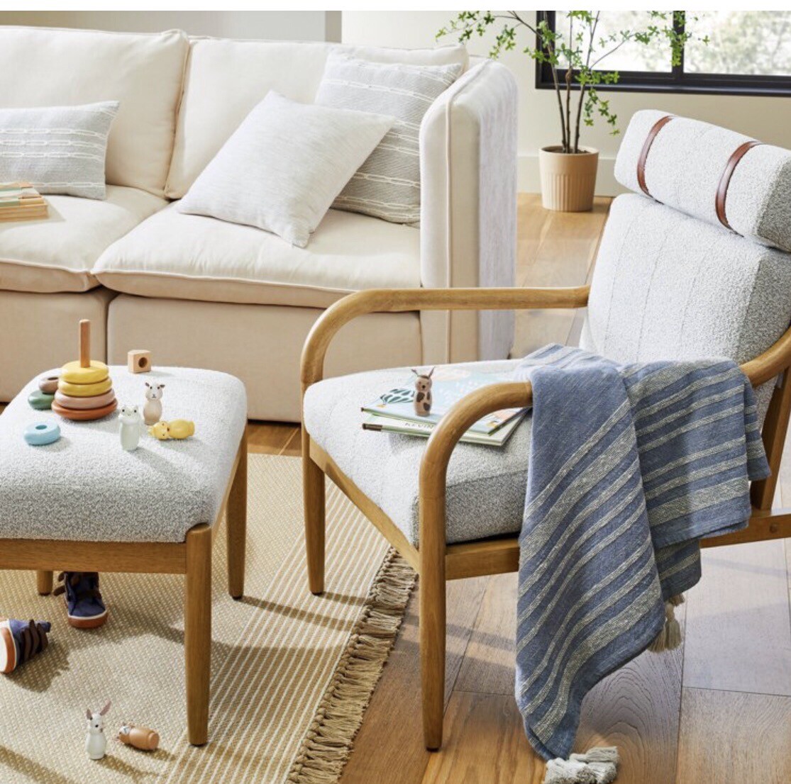 Heathered Stripe Tasseled Woven Throw Blanket - Hearth & Hand&trade; with Magnolia