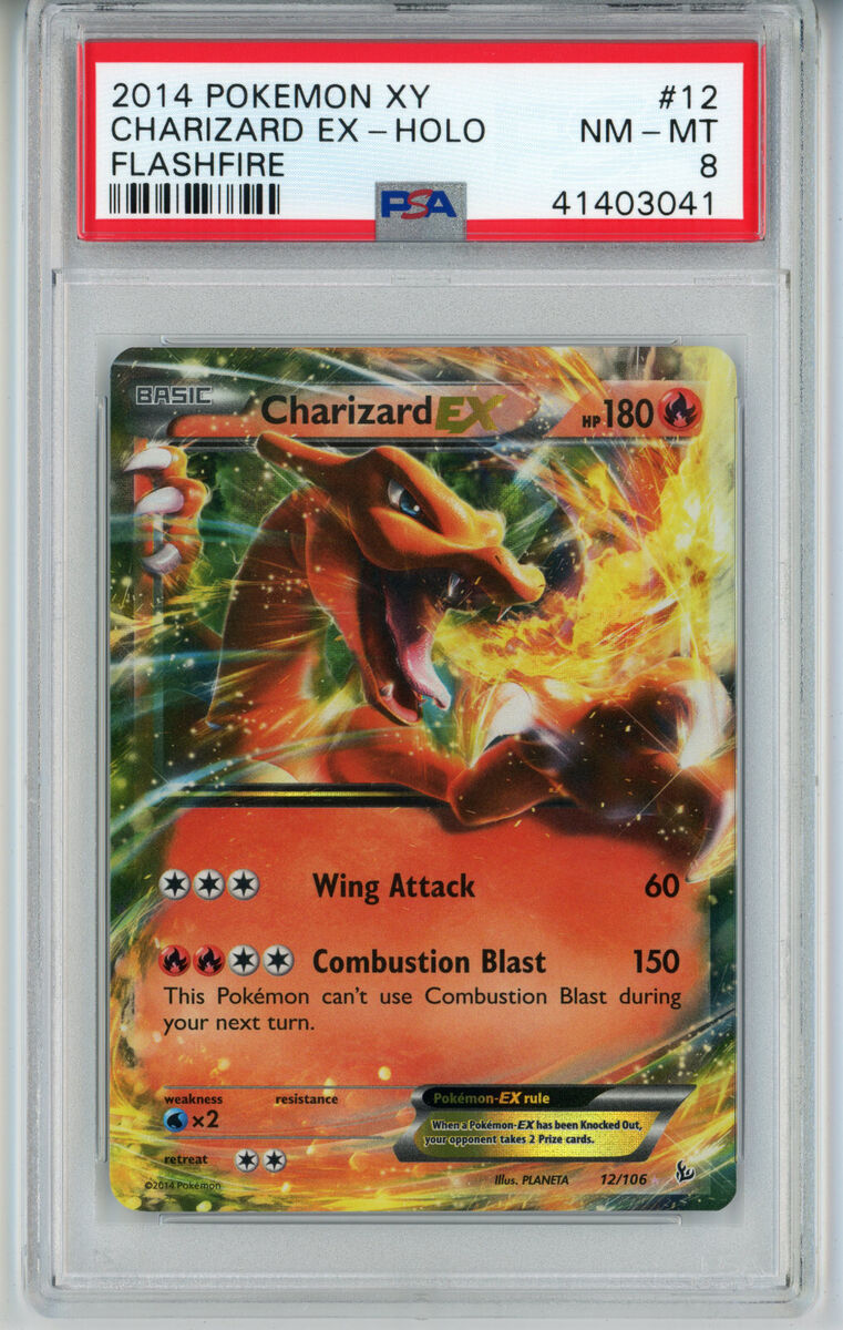 POKEMON FLASHFIRE CHARIZARD EX #12 HOLO FOIL PSA 8 NM-MT