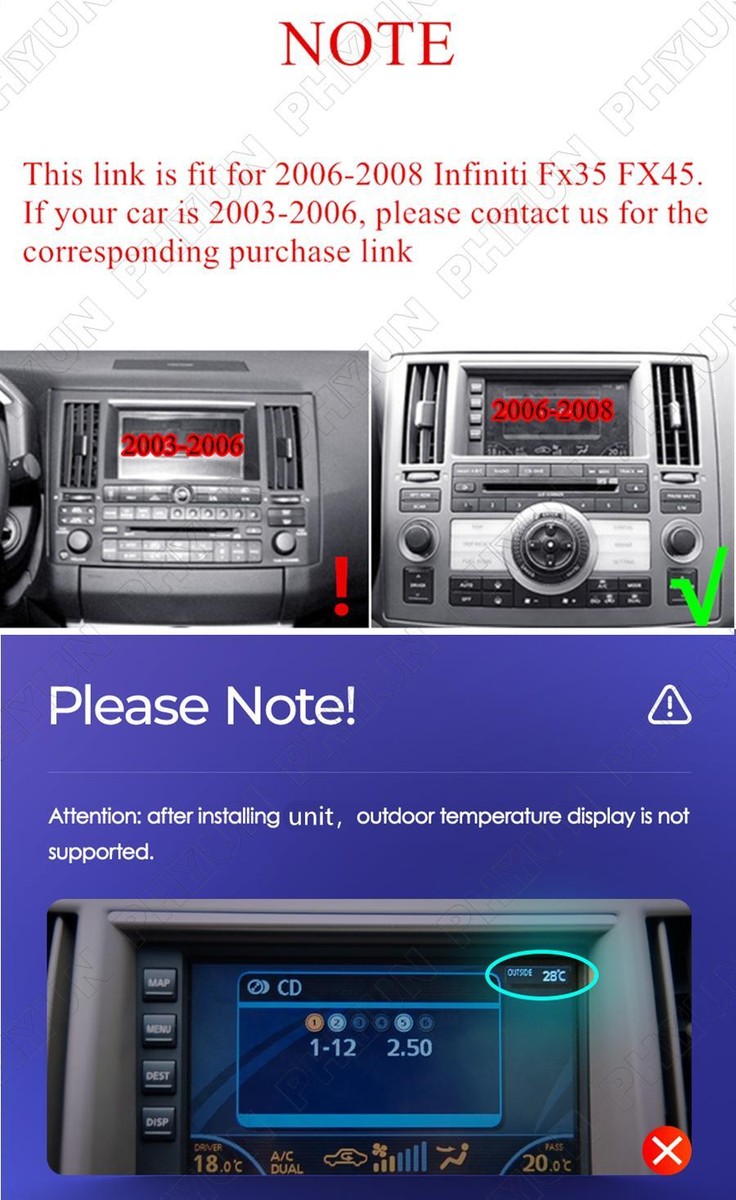 9.7'' Vertical Stereo Radio GPS Navi For Infiniti FX35 FX45 2006