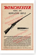 Winchester Model 1895 Repeating Rifle Retro Advertising Poster