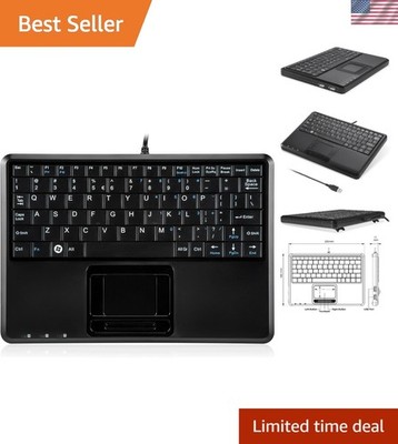 PERIBOARD-510H Plus, Wired Super Mini USB Touchpad Keyboard, X Type Scissor K...