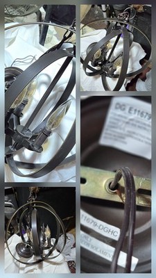 Progress Lighting Equinox 4-Light Antique Bronze Orb Pendant (Model: P3827-20).