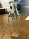 Vintage Great Elm Farm Pure Bred Guernsey Glass Milk Bottle-1 Quart