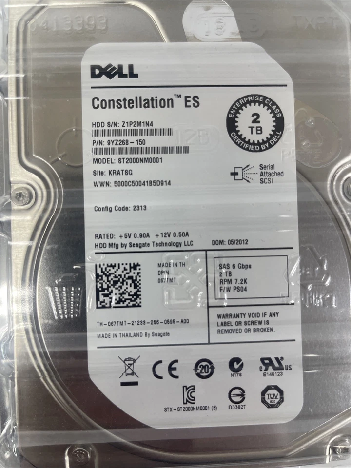 Lot of 6  7.2K RPM 64MB CACHE 6Gb/s SAS 3.5" HDD Read*** 2 tb and 1 tb - Image 3 of 4