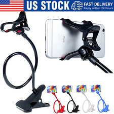 Universal Mobile Phone Gooseneck Stand Holder Flexible Bed Desk Table Clip LOT