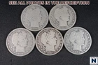 NobleSpirit VALUABLE Better CHOICE G/VG/F Group of 5x Barber Halves AS FOUND