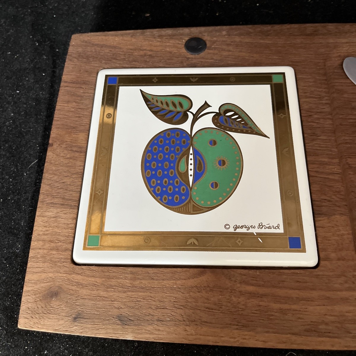 Vintage Georges Briard Woodland Forbidden Fruit Cheese Board With