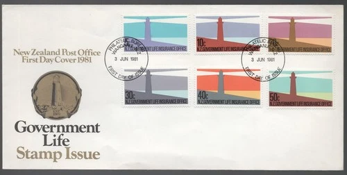 1981 New Zealand Lighthouses Government Life Insurance FDC. First day cover