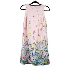 Loft Sleeveless Shift Dress Pink Floral Garden Print Size 6 NWT
