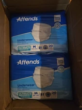 Case Of 4 Packs Attends Underwear Medium Size 34" To 44" Maximum Absorbency