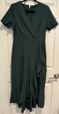 Shein Women's Size M Flare Bottom Forest Green Dress - A0043