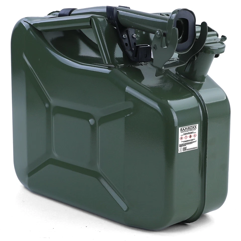 10L Metallkanister Kraftstoff Benzin Diesel Reserve mit Einfüllstutzen Grün - Bild 2 von 4