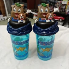 Lot Of 2 HEB Buddy And Blue HE buddy Cup With Lid And Straw Hole