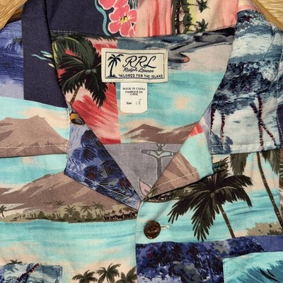 RRL Double Ralph Lauren Tropical Island Military Patchwork Camp