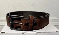 World Industries Brown Bonded Leather Belt Size 36 Unisex Fashionable Y2K Skater