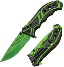 Rite Edge Caution Assisted Folding Knife 3.75" Stainless Blade Aluminum Handle