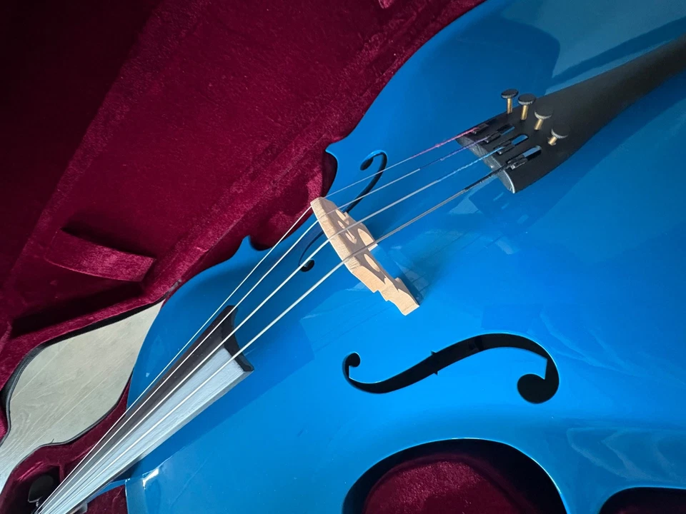 Student 3/4 Size Cello by Gear4music, Blue -Product Ref: 72880  - Image 3 of 4