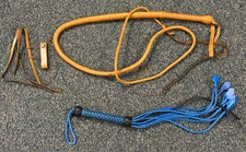 NEW Cowhide Leather Indiana Jones Style Bull Whip 12 Ft and Leather Flogger LOT