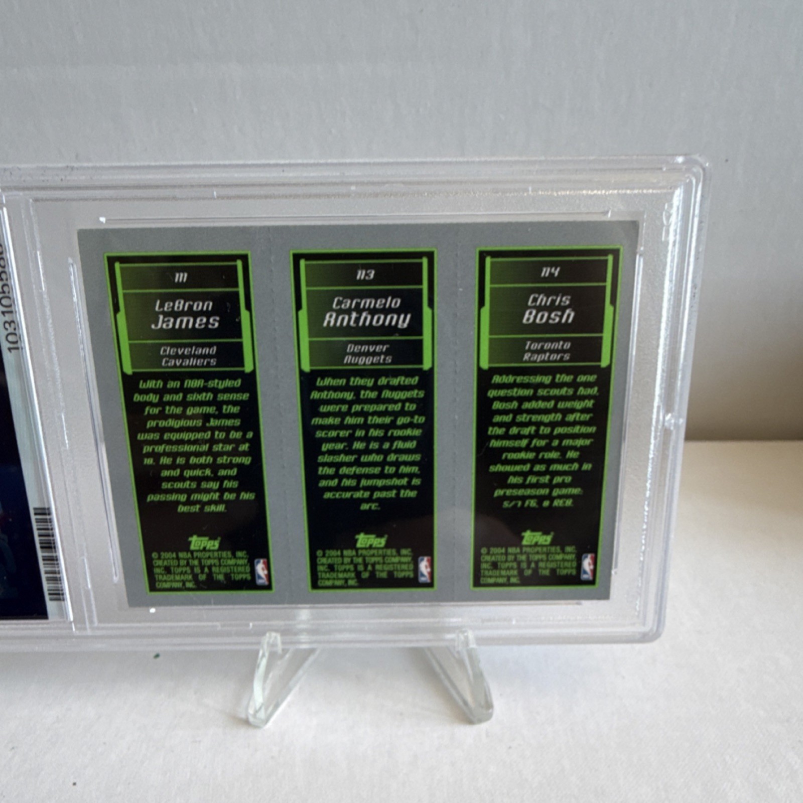Topps 2003-04 Rookie Matrix LeBron James Carmelo Anthony Bosh #111 PSA 7 view 4