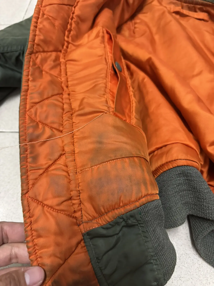 VTG 1970s USAF ALPHA INDUSTRIES MENS M GREEN VIETNAM MA-1 FLYER