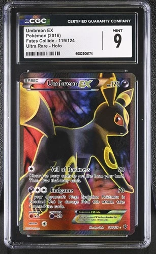 CGC 9 MINT Umbreon EX 2016 Fates Collide 119/124 Ultra Rare Holo Pokemon Card
