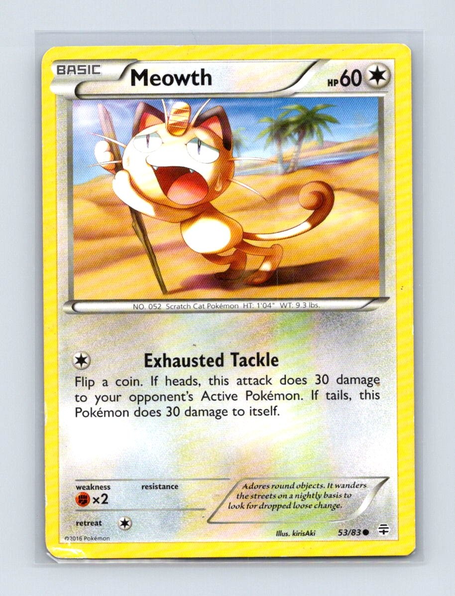 Meowth 53/83 Common Generations Pokemon Lightly Played