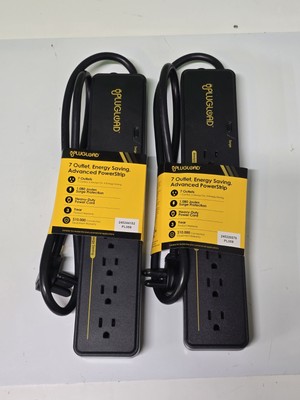 Set of 2, PlugLoad 7 Outlet Energy Saving Advanced Powerstrip Surge Protector