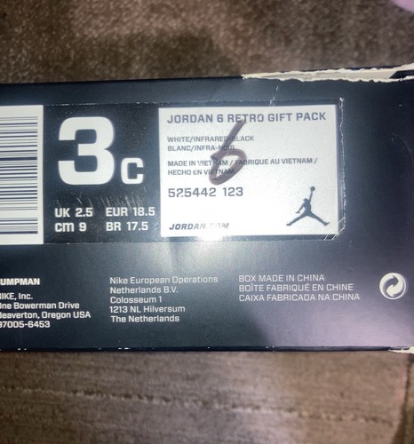 Nike Air Jordan 6 Retro Size 3C Pre-owned Smoke and Pet free👍 - Picture 6 of 10