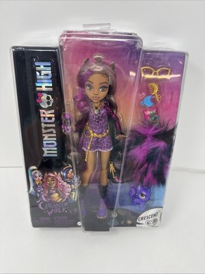 Monster High Clawdeen Wolf Doll Purple Hair Fashion Accessories Pet Crescent NEW