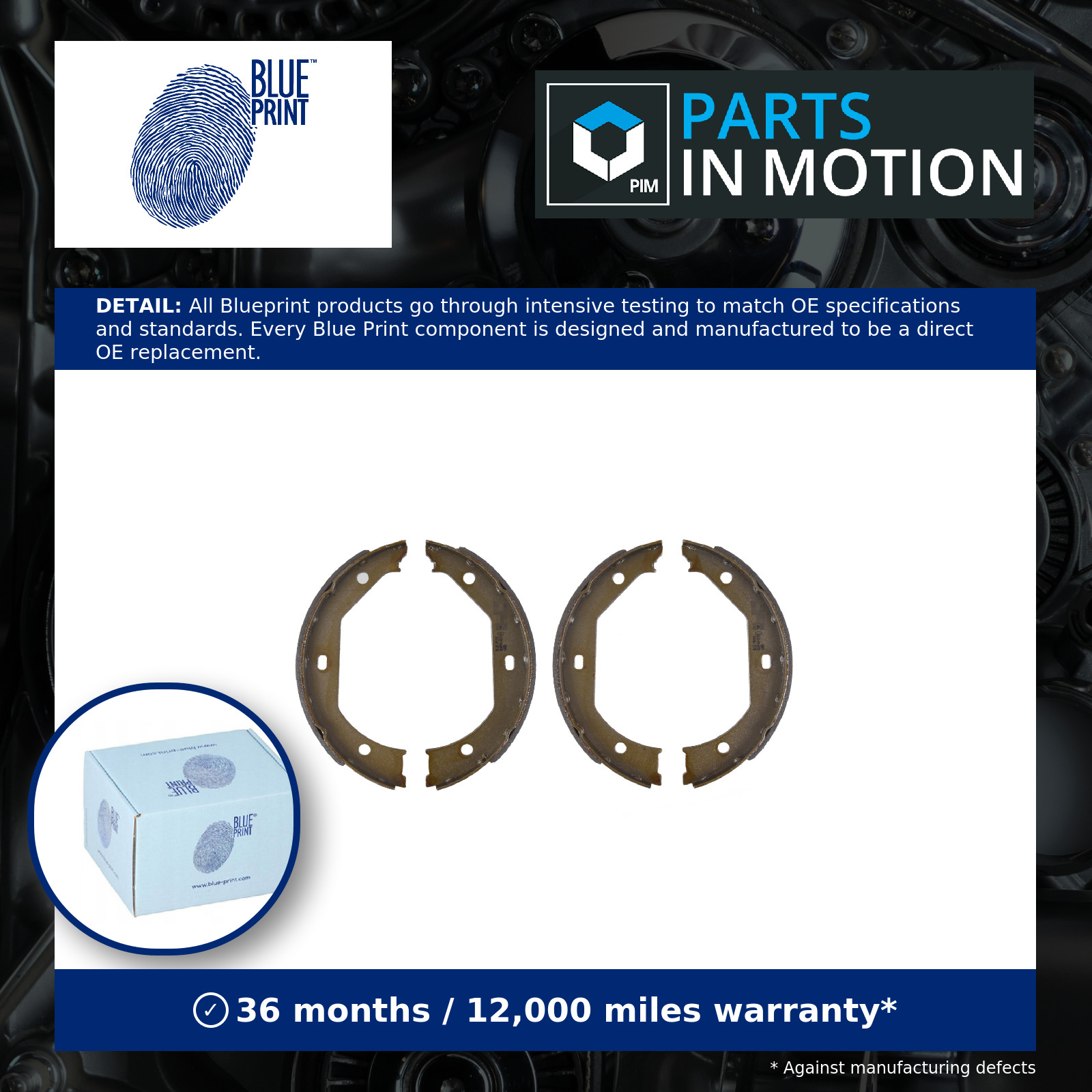 Handbrake Shoes Set fits BMW 520 E39 2.0 2.2 96 to 03 Parking Blue Print Quality - Image 7