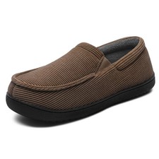 MIXIN Mens Moccasin Slippers Memory Foam House Shoes, Indoor/Outdoor Warm Loa...