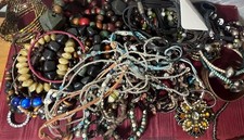 Mixed Costume Jewelry Lot Necklaces Bracelets Beads Craft Resale Wear AS IS