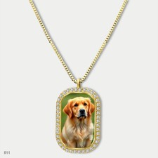 Amazing Cute Golden Retriever Dog Fashion Pendant Necklace Chain Image Dog Tag C