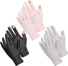 3 Pairs Women  s UV Sun Gloves Touchscreen Driving Gloves Summer Outdoor