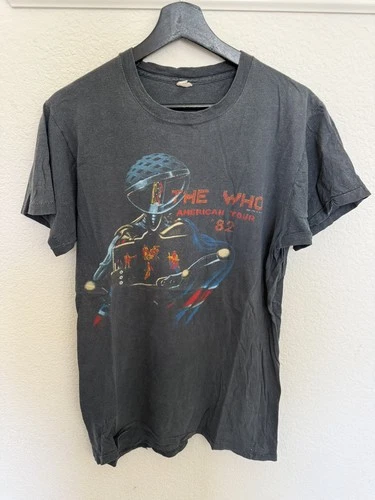 Vintage 1982 The Who Tour Shirt Size L 1980s American USA Ma 1980s vintage concert t-shirt, vintage, single stitch, B+ condition