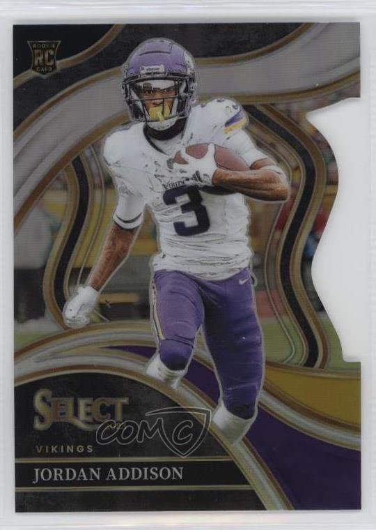 2023 Select Club Level Black & Gold Prizm Die-Cut Jordan Addison Rookie RC 0e50