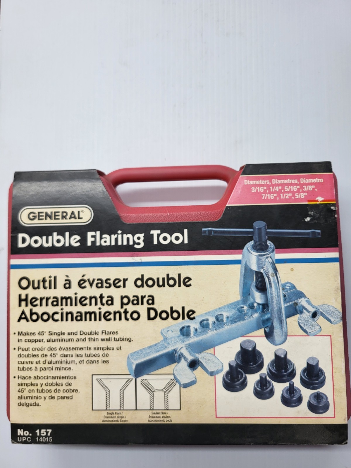 General # 157 Double/single Flaring Tool Kit  3/16 - 5/8" ** New Old Stock **