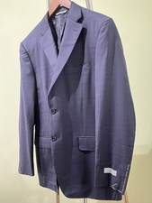 NEW Canali Blazer Suit Jacket 38R Navy Blue Check Plaid 100 Wool Italy   1395