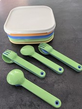 Tupperware Picknickteller Set 4-teilig plus Deckel, 4x Picknick Besteck