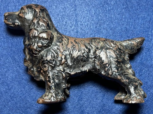 Vintage Cast Iron Cocker Spaniel Dog Figurine Approx 3Lb 7” by 4.5”