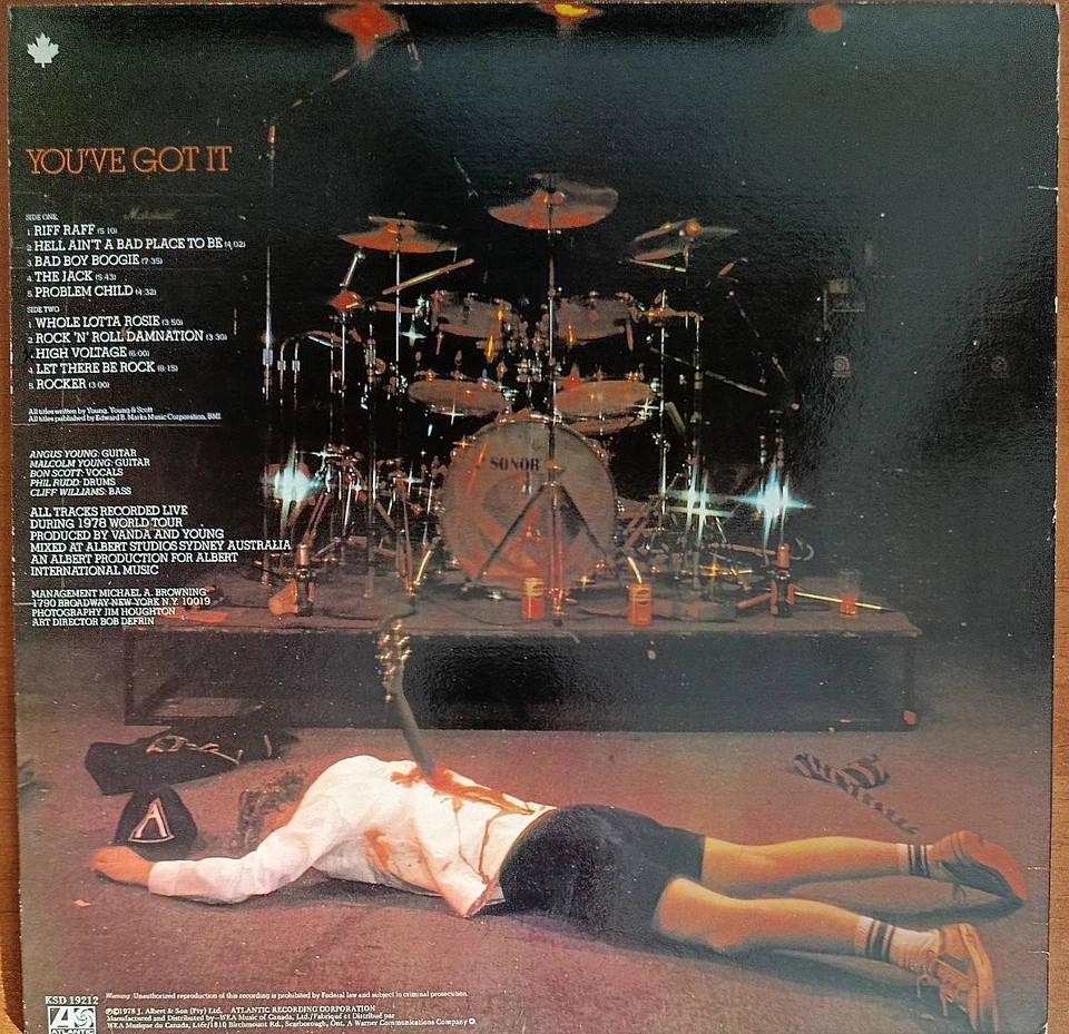AC/DC 1978 Album 33 Giri Vinile - IF YOU WANT BLOOD - ATLANTIC - MADE IN CANADA  - Immagine 2 di 4