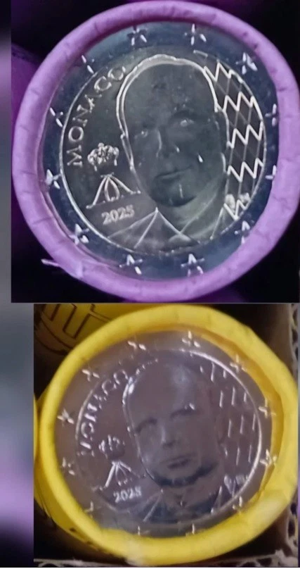 NEW DESIGN Monaco 2 pcs 2025 year 2 Euro + 1 Euro UNC coins Prince Albert II - Image 3 of 3