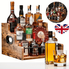 3-Tier Retro Wood Countertop Liquor Bottle Display Shelf for Bar Home Organizer