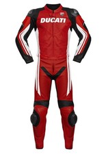 DUCATI Tuta Moto Intera Pelle Uomo Superbike Racing Alta Qualita 2 Pezzi Pelle