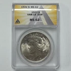 1922 Peace Silver Dollar ANACS MS62 VAM-18 DDR $1 US Coin