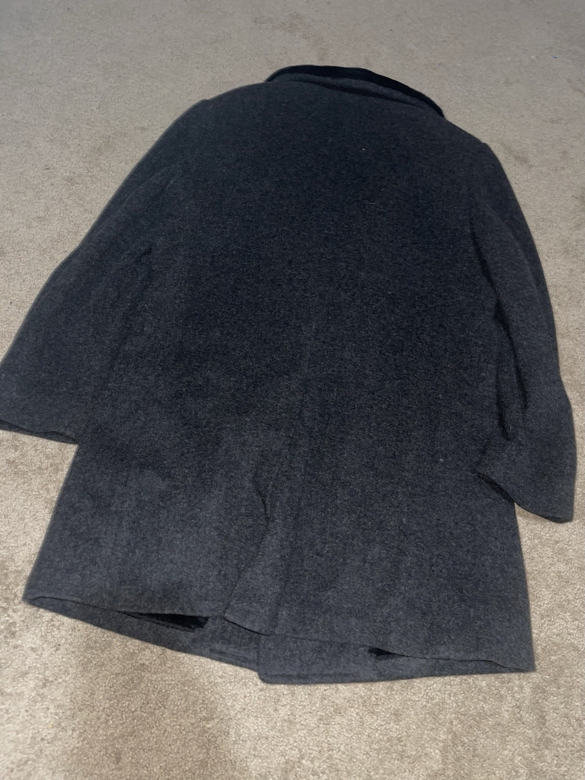 JOHN WEITZ Grey Double Breasted Wool Button Up Co… - image 7