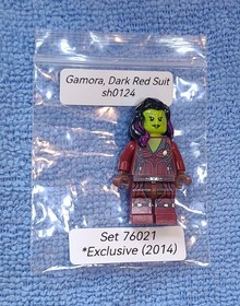 LEGO Marvel Gamora Minifigure sh0124 Dark Red Suit &ndash; GOTG Set 76021 Exclusive...